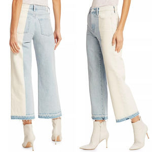 7 For All Mankind Alexa High-Rise Straight Cropped Jeans Mod Colorblock Size 28